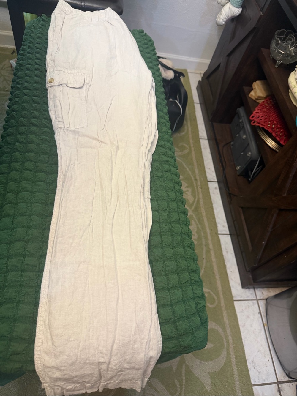 Caribbean Men's Light Cream Cargo Pants with Side Pocket